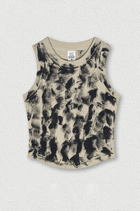 Women's Distressed Washed Tank Top - Streetwear Style
