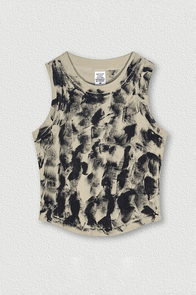 Women's Distressed Washed Tank Top - Streetwear Style