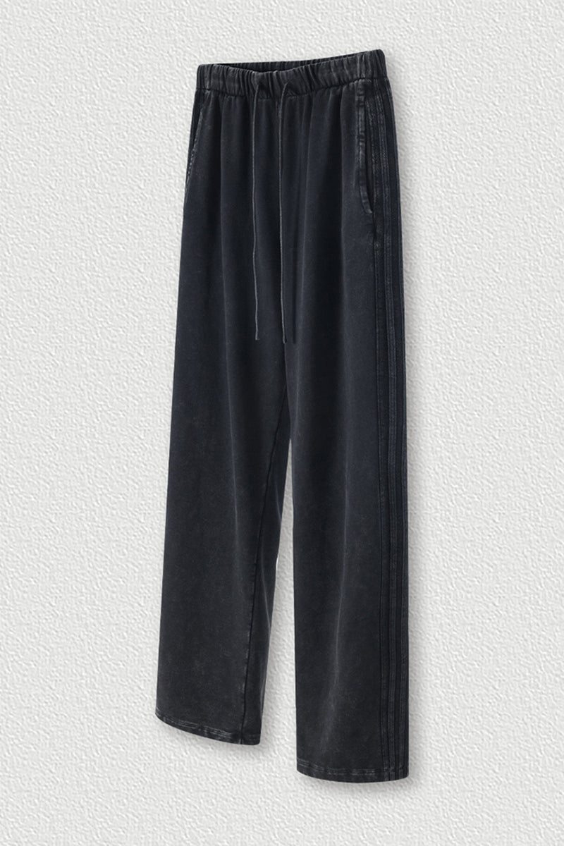Washed Straight Leg Sweatpants - 450GSM Heavyweight Casual Pants