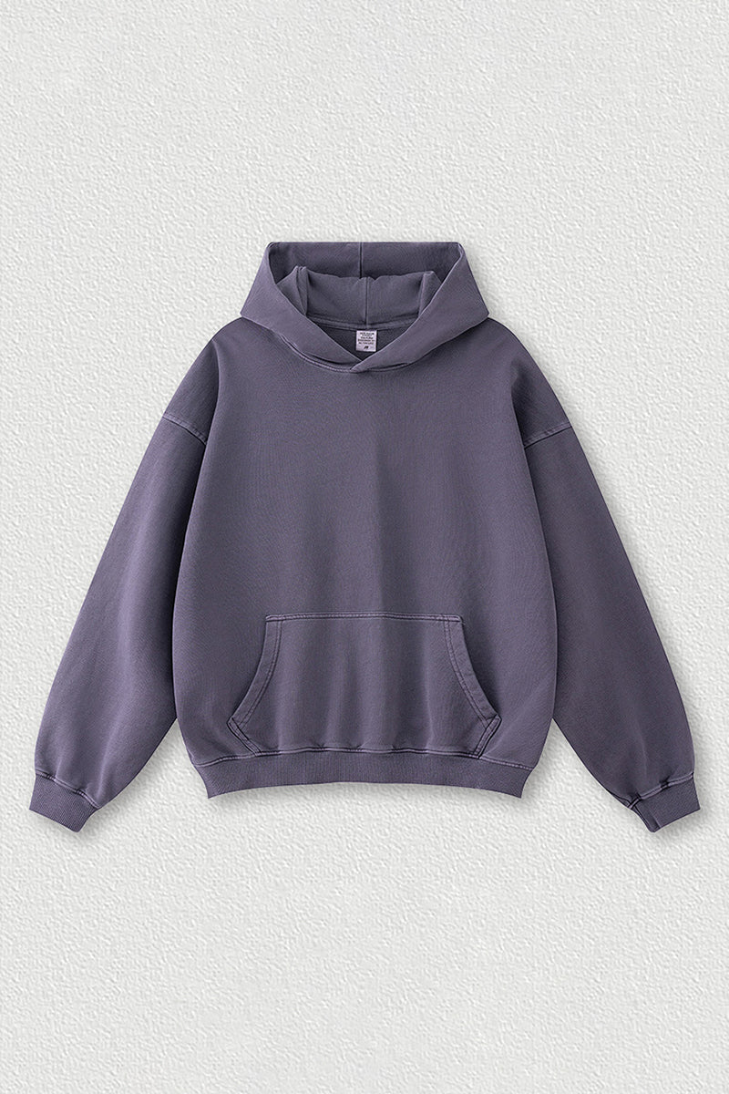 Washed loose hooded knitted plus-size sweatshirt