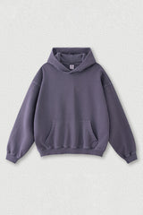 Washed loose hooded knitted plus-size sweatshirt