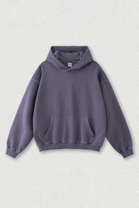 Washed loose hooded knitted plus-size sweatshirt