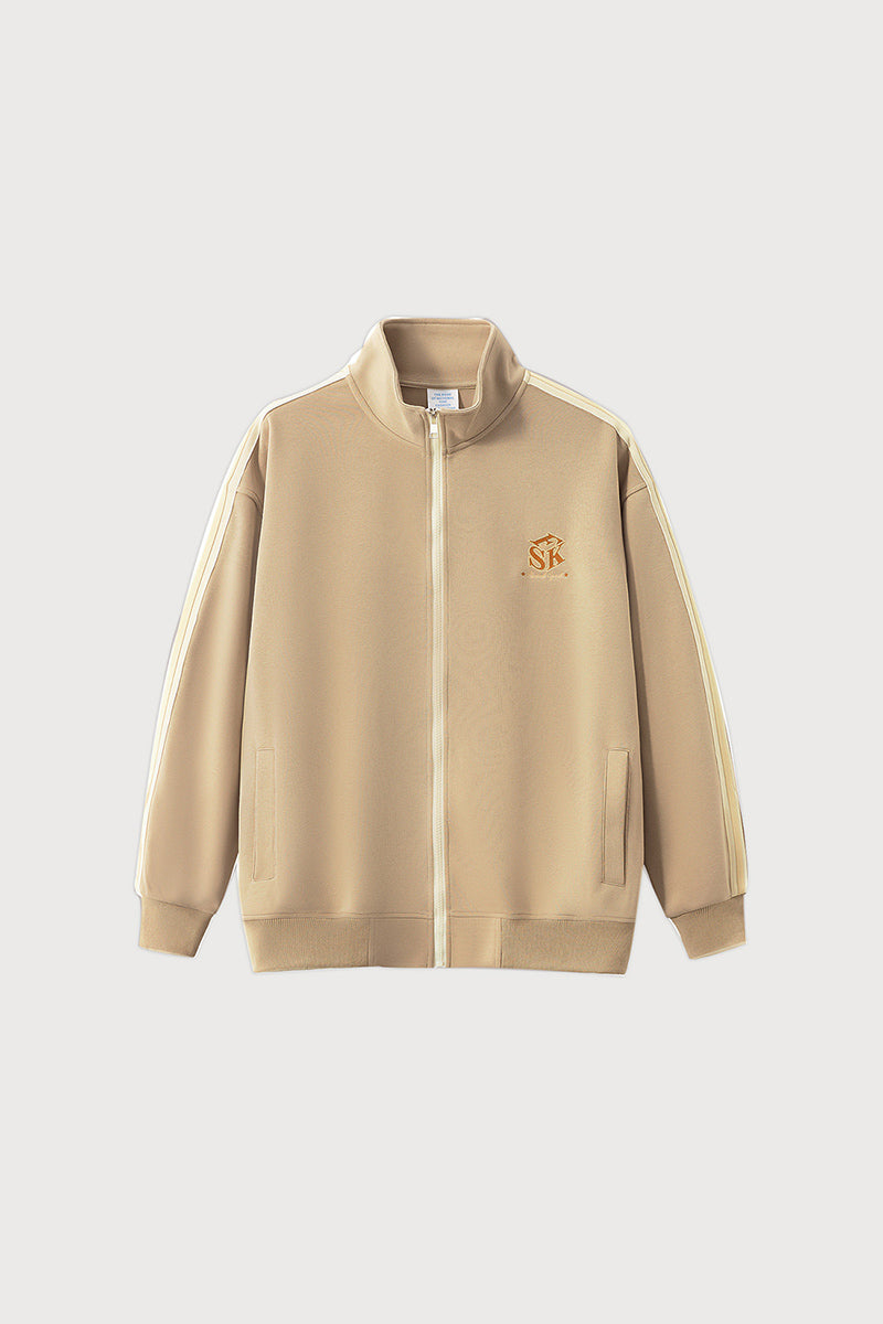 Unisex Casual Embroidered Striped Loose Jacket