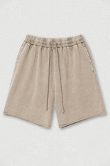 Distressed Washed Casual Shorts - Loose Rolled Hem Cargo Shorts