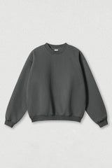 Loose fleece-lined thick round-neck sweatshirt