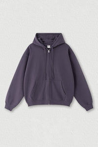 Oversized Terry Fleece Zip Hoodie | Cozy Unisex Lounge Jacket