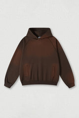 Washed raglan sleeve hooded sweatshirt