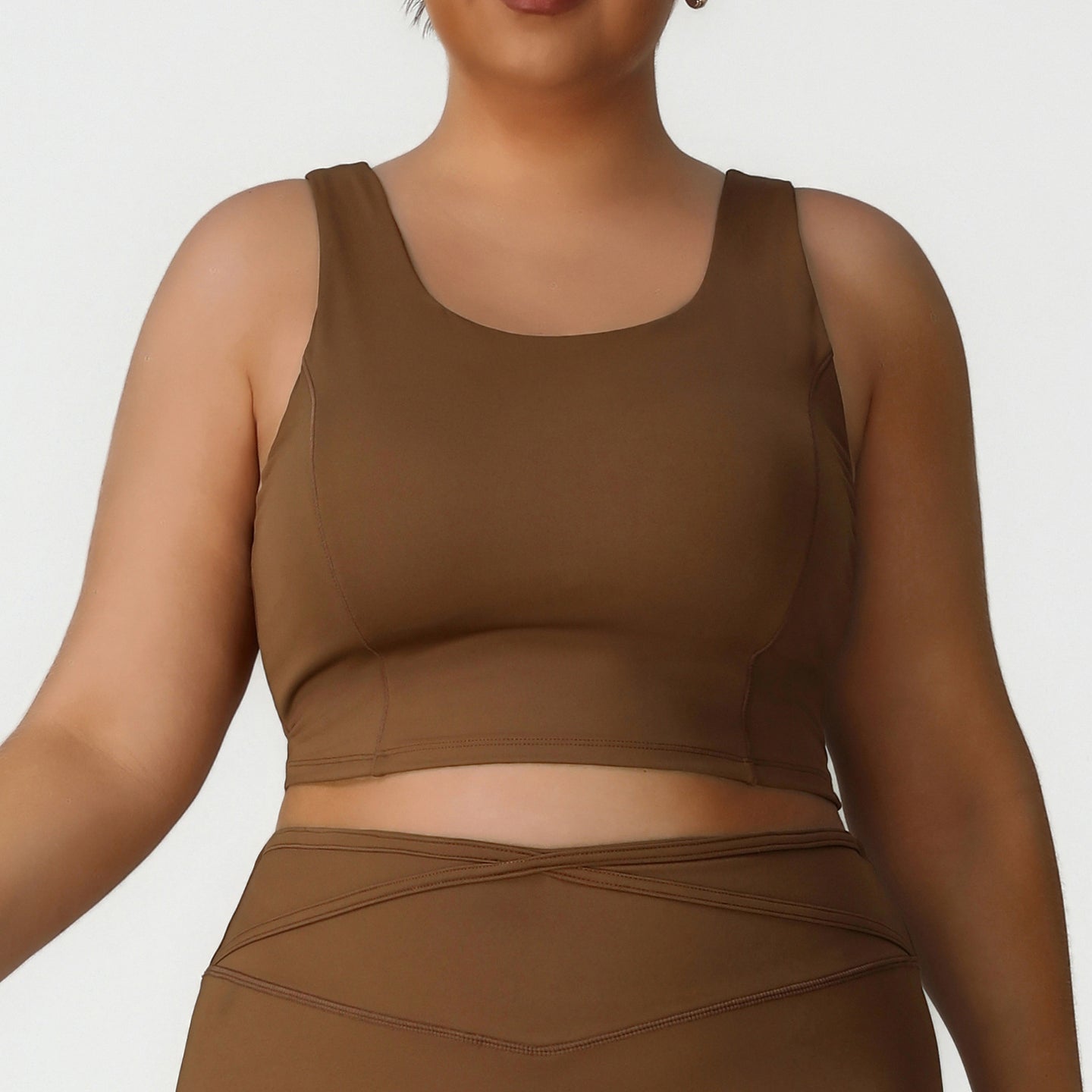 Plus size with chest pad high stretch nude bra sports yoga vest
