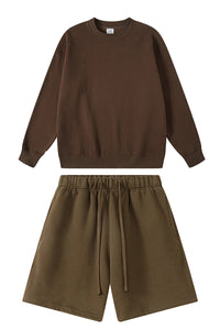 Men's Athletic Set:Round-neck Pullover And Shorts