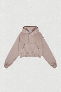 Women's velvet thickened cropped hooded sweatshirt