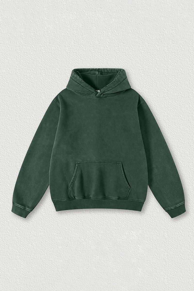 Heavyweight washed velvet hooded sweatshirt