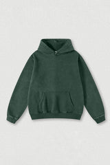 Heavyweight washed velvet hooded sweatshirt