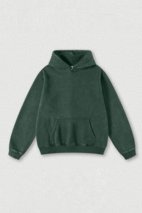Heavyweight washed velvet hooded sweatshirt