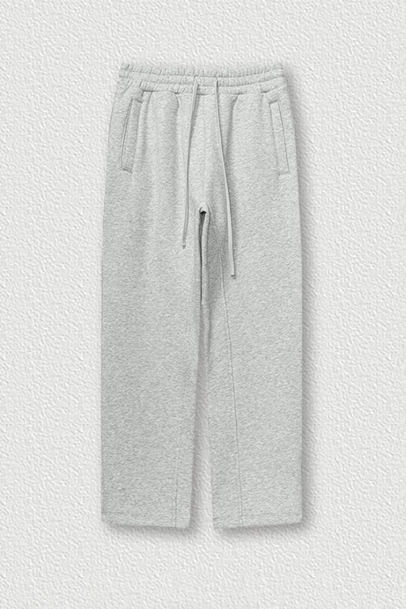 Solid Color Fleece-Lined Sweatpants - Winter Thermal Straight Leg Pants