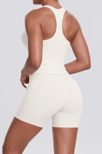 Women Naked-Feel Yoga Set: High-Waisted Sculpting Shorts + Cross-Back Sports Bra
