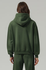 Unisex Boxy Fleece Hoodie: Distressed Vintage Short Wide Fit