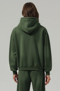 Unisex Boxy Fleece Hoodie: Distressed Vintage Short Wide Fit