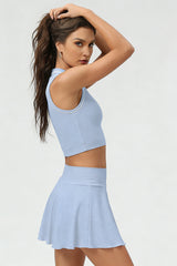 Women's Summer Tennis Set:Polo Tank Top And Skirt
