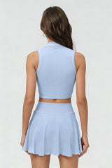 Women's Summer Tennis Set:Polo Tank Top And Skirt