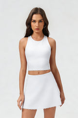 Women's Summer Tennis Set:Cropped Tank Top And Mini Skirt