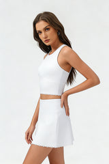 Women's Summer Tennis Set:Cropped Tank Top And Mini Skirt