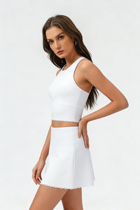 Women's Summer Tennis Set:Cropped Tank Top And Mini Skirt