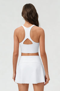 Women's Summer Tennis Set:Cropped Tank Top And Mini Skirt
