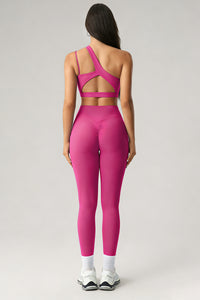 Women's Summer Set:One-Shoulder Bra And High-Waiste Leggings