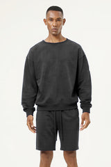Men's Athletic Set:Round-neck Pullover And Shorts