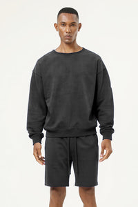 Men's Athletic Set:Round-neck Pullover And Shorts