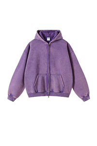 Unisex Wax-Dye Washed Fleece Hoodie