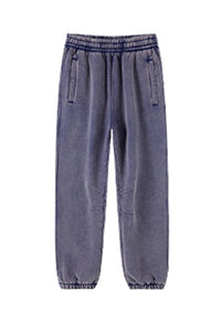 Men/Women Retro Wax-Dye Fleece-Lined Jogger Pants