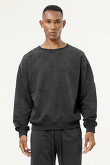 Men's Athletic Pure Color Round neck  Fleece Pullover