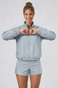 Women's Outdoor Color-Matched Casual Jacket And Shorts Sets