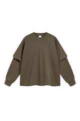Men/Women Casual Loose Fit Long Sleeve Layered T-Shirt