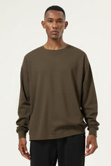Men's Streetwear Cotton Loose Fitting Solid Pullover