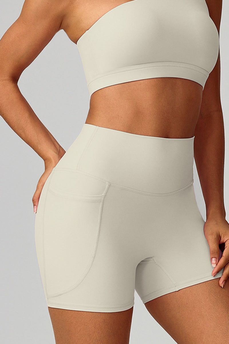 Women High-Waist Quick-Dry Pocket Yoga Shorts