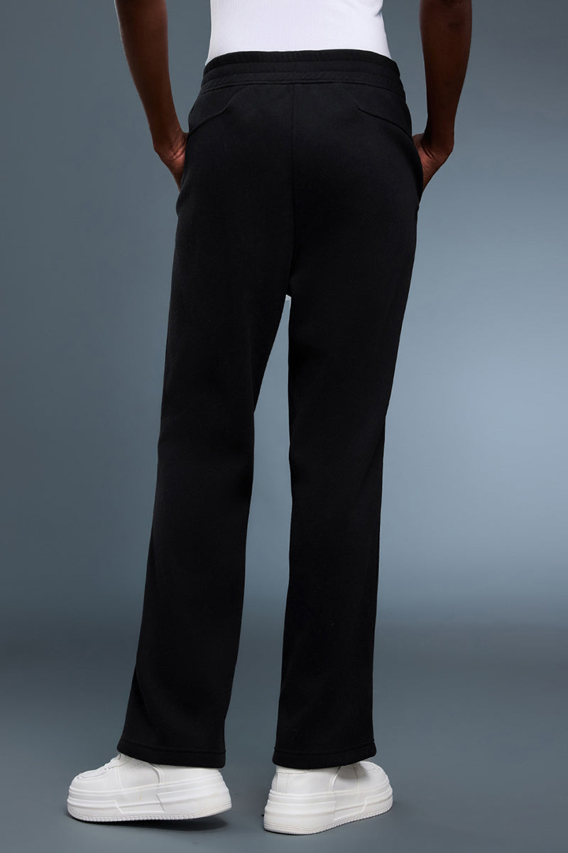 Women Loose Fleece-Lined Straight-Leg Comfortable Casual Workout Pants