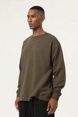 Men's Streetwear Cotton Loose Fitting Solid Pullover