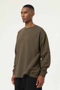 Men's Streetwear Cotton Loose Fitting Solid Pullover