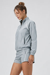 Women's Outdoor Color-Matched Casual Jacket And Shorts Sets