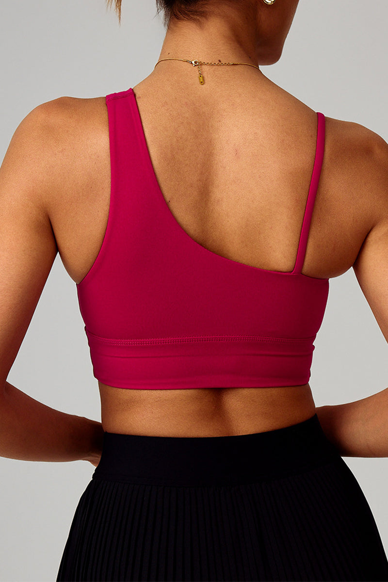 Women Asymmetric Single-Strap Quick-Dry Sports Bra