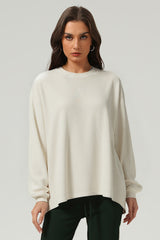 Unisex Heavyweight Oversize Long Sleeve Tee: Retro Textured Fabric Round Neck Design
