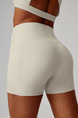 Women High-Waist Quick-Dry Pocket Yoga Shorts