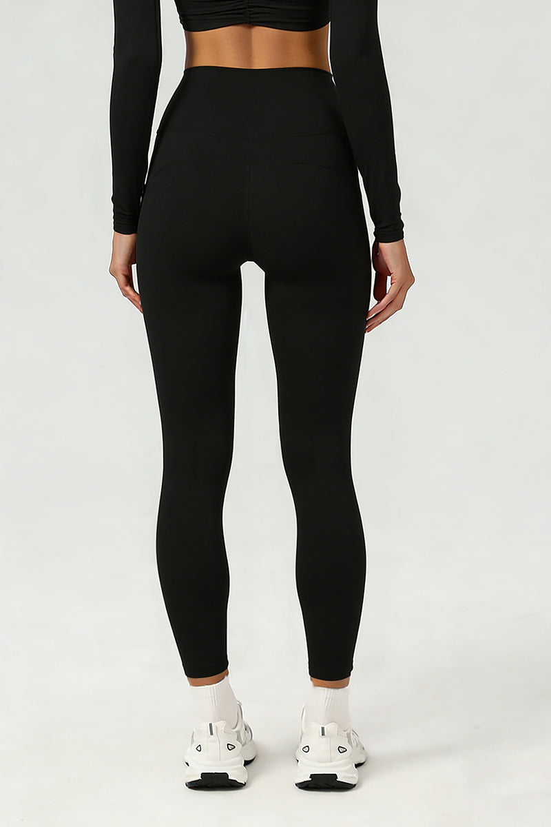 Women's Athletic Solid High-Waist Yoga Leggings