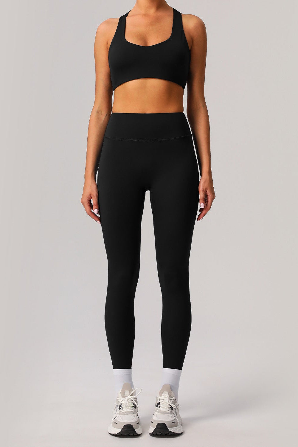 U-shaped sports bra + high stretch sports leggings 2-piece set