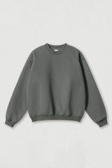Loose fleece-lined thick round-neck sweatshirt