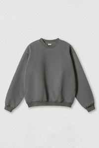 Loose fleece-lined thick round-neck sweatshirt