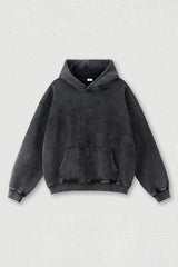 Washed loose hooded knitted plus-size sweatshirt