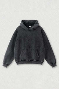 Washed loose hooded knitted plus-size sweatshirt